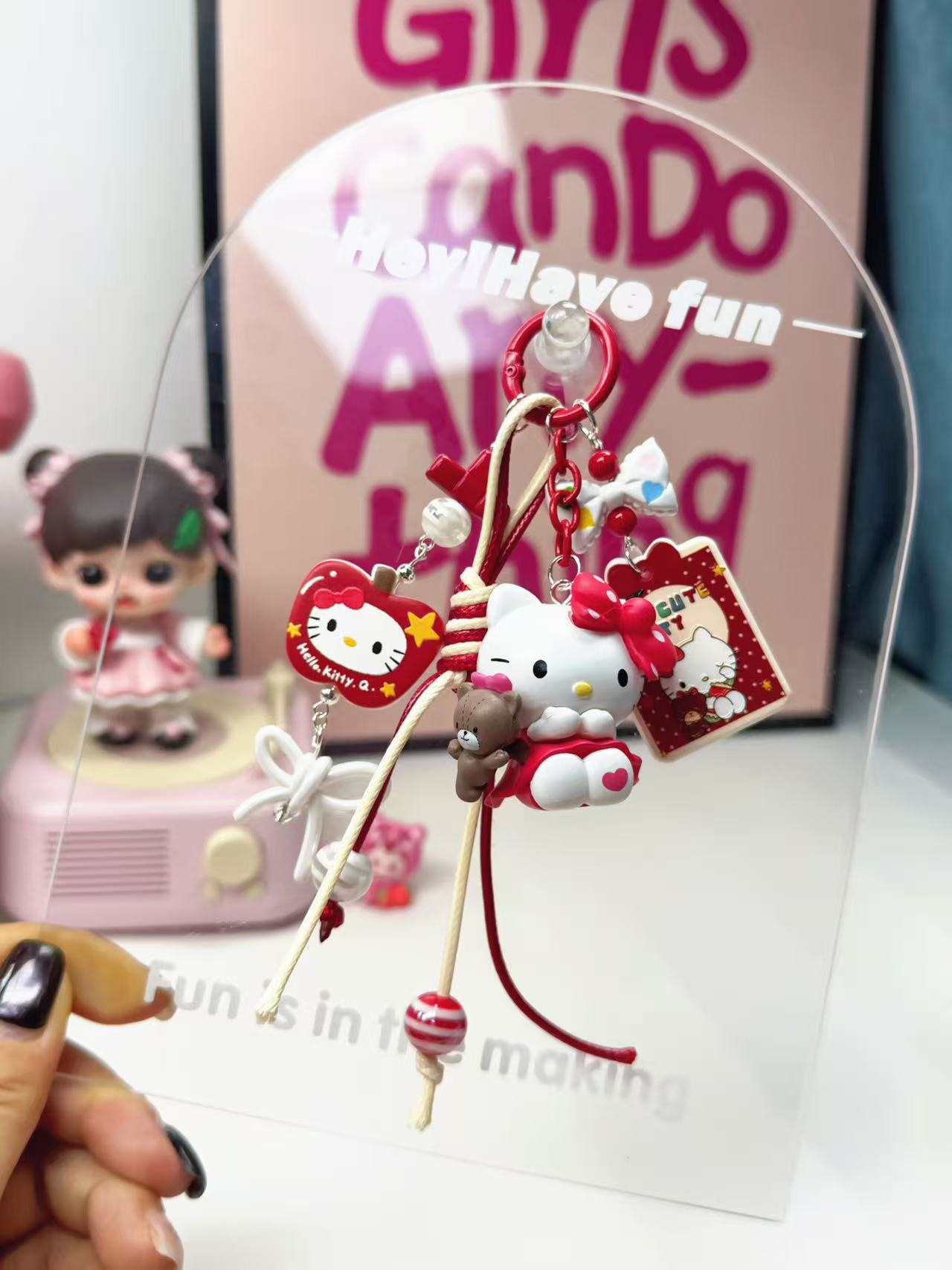 Ins Aesthetic Custom Photo Props: Acrylic Transparent Standee + Phone Beaded Chain & Camera Strap